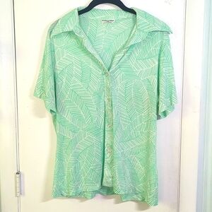 EUC Vintage Alfred Dunner Blouse sz 18 rare 80s vintage! Mint Leaf Luxury!